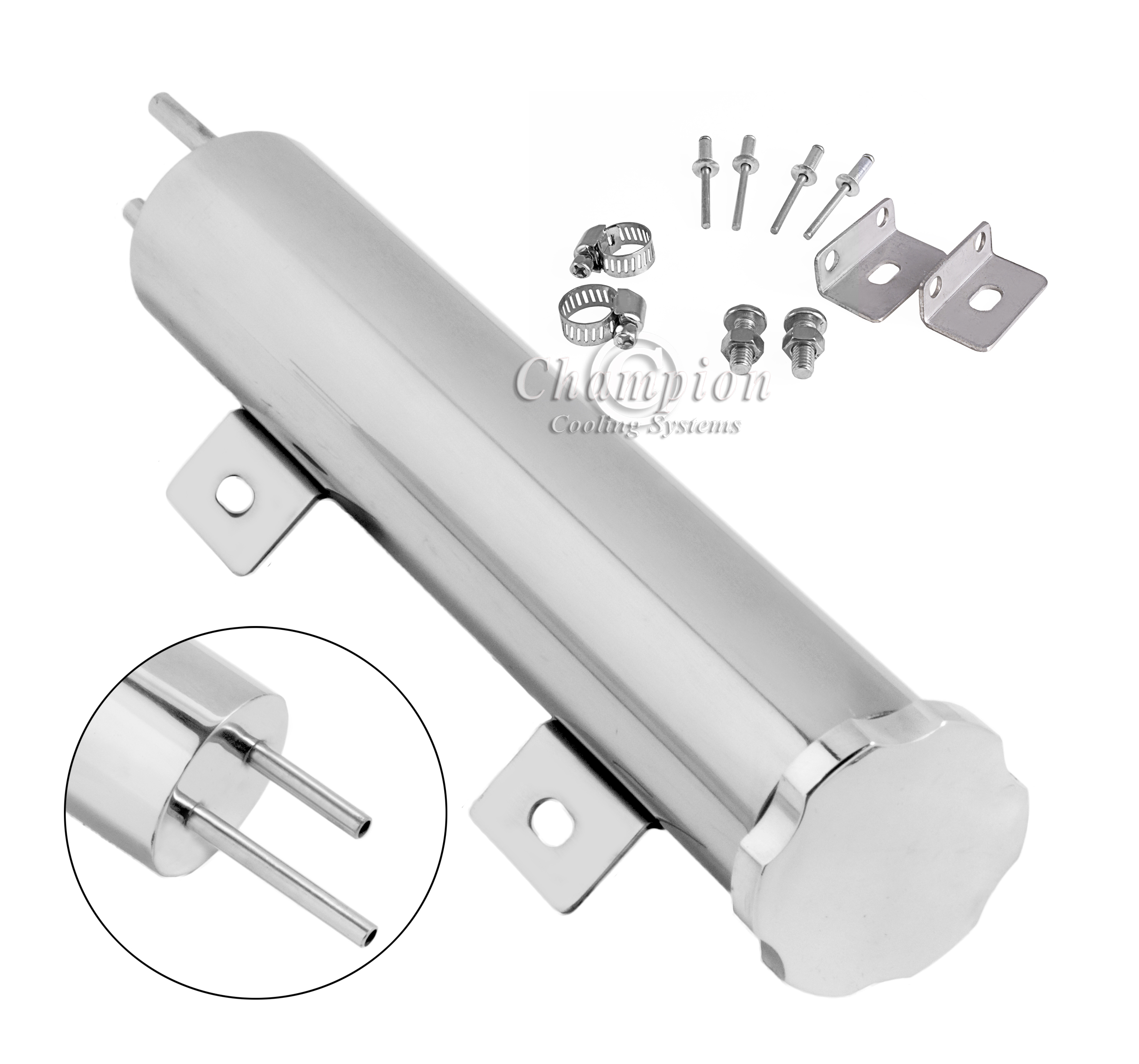 Champion Cooling Systems aluminum 2x10 radiator overflow tank for Champion Radiators