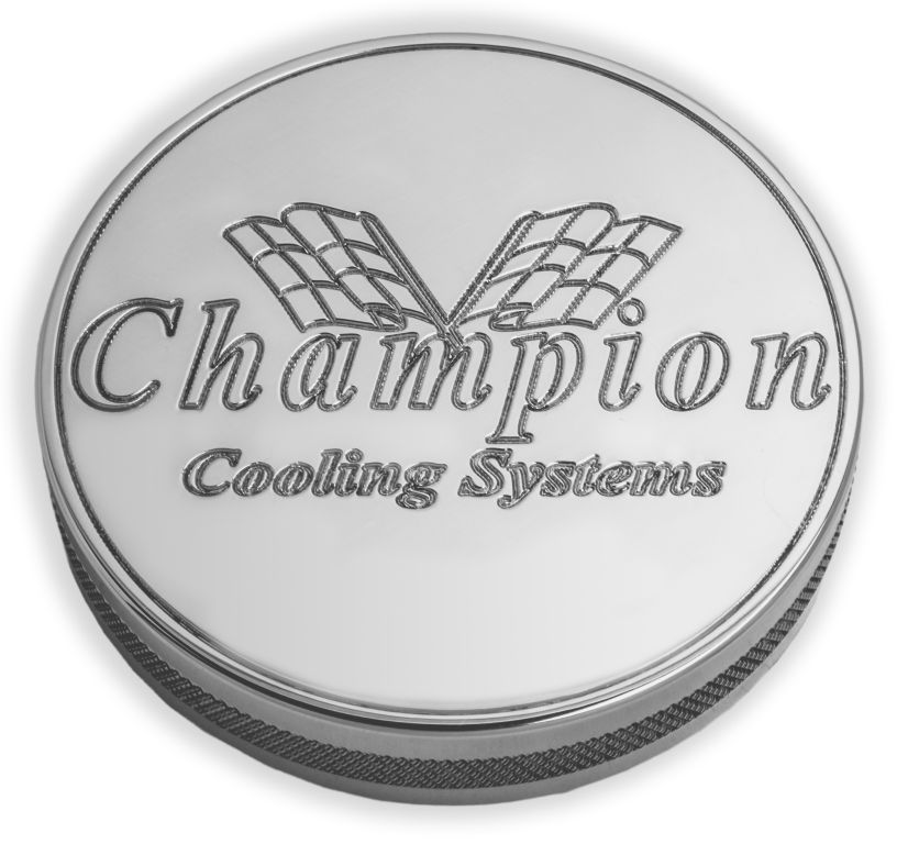 Champion Cooling Systems billet engraved aluminum radiator cap for Champion Radiators