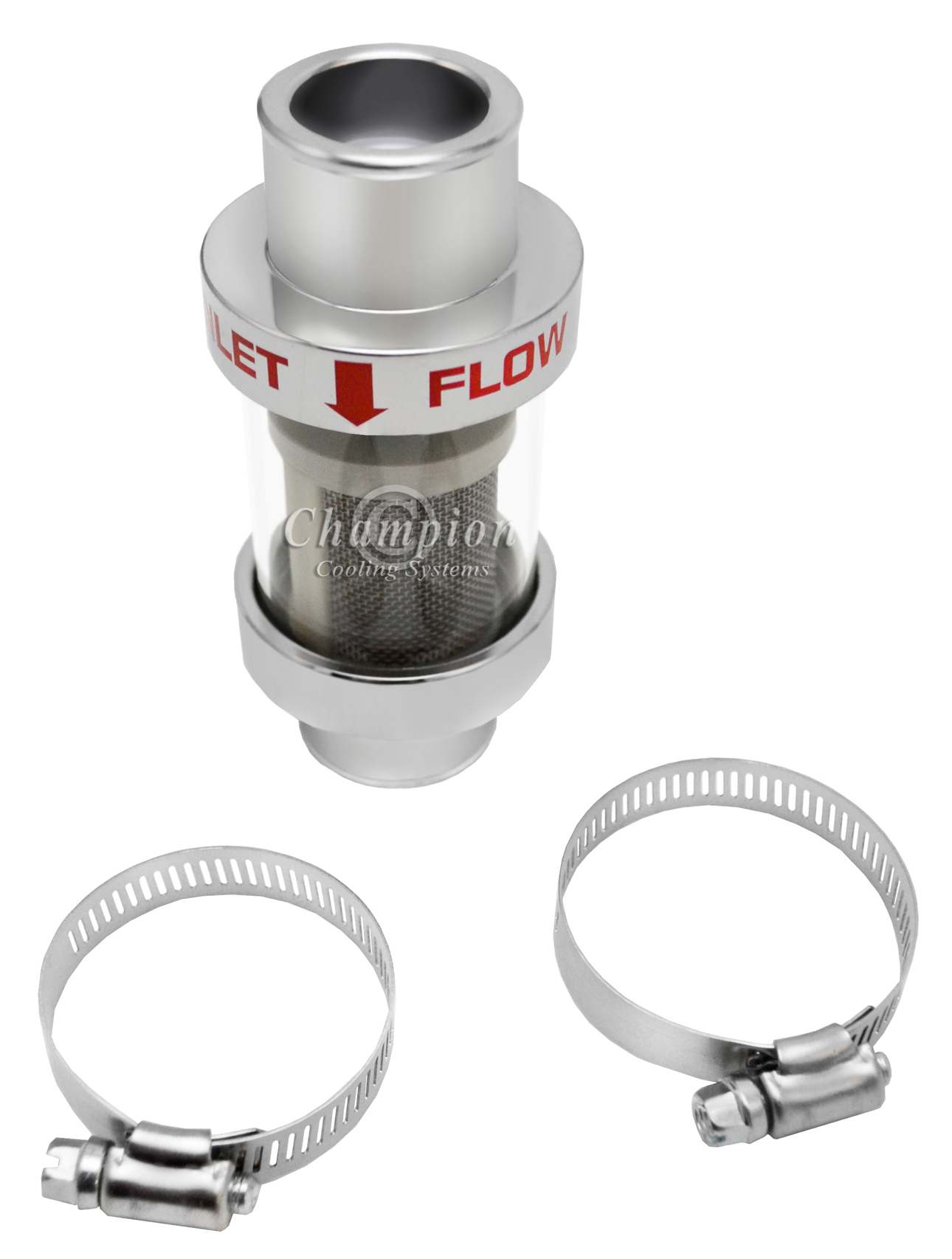 Western Champion Chrome In-Line Coolant Filter For a 1 1/4" Hose #CCHF-CHR 1 1/4