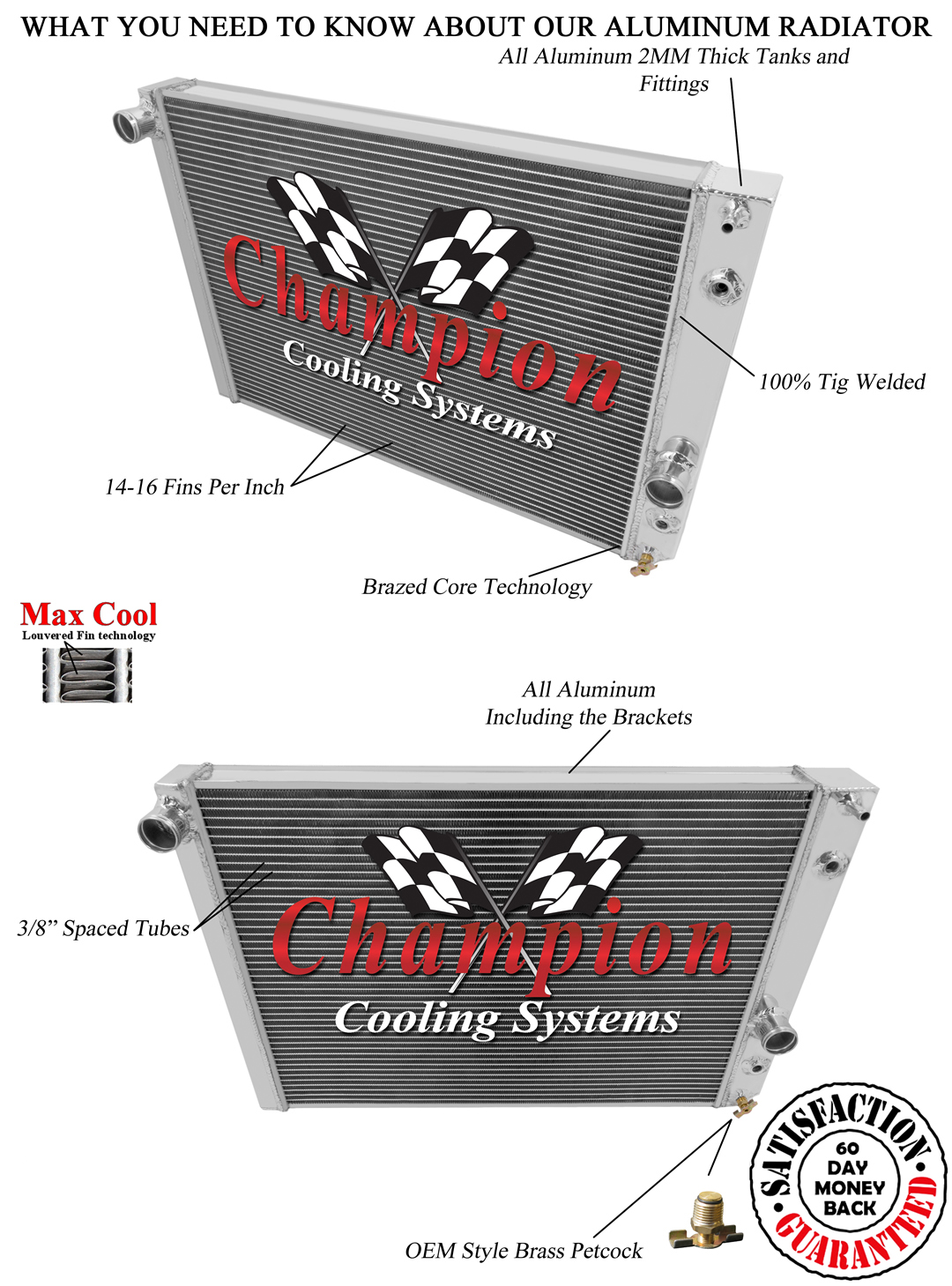 1989 - 1996 CORVETTE 2 Row Champion Radiator DR