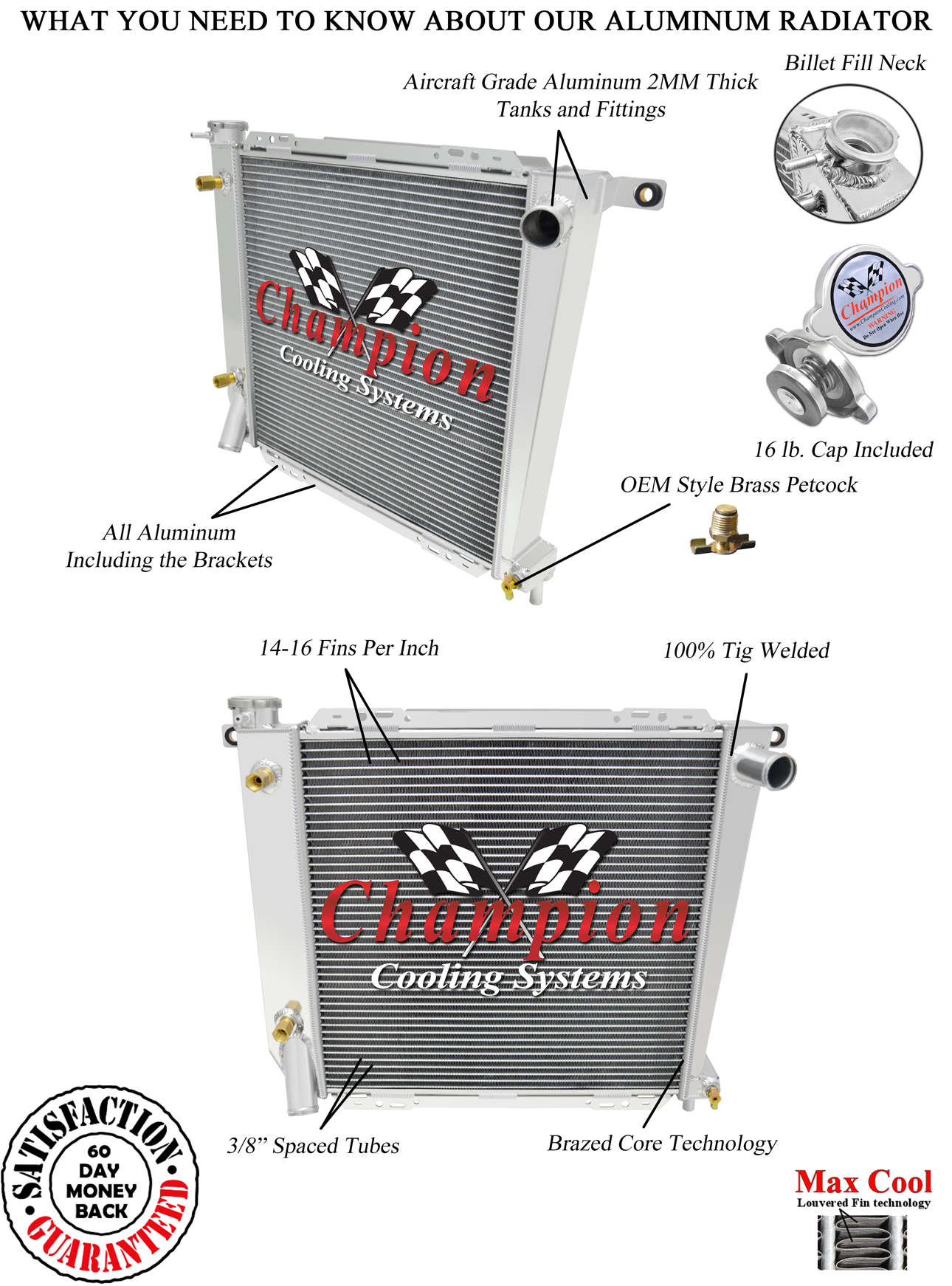 3 Row Performance Champion Radiator for 1985 - 1994 Ford Ranger V6 Engine 3 Row Performance Champion Radiator for 1985 - 1994 Ford Ranger V6 Engine