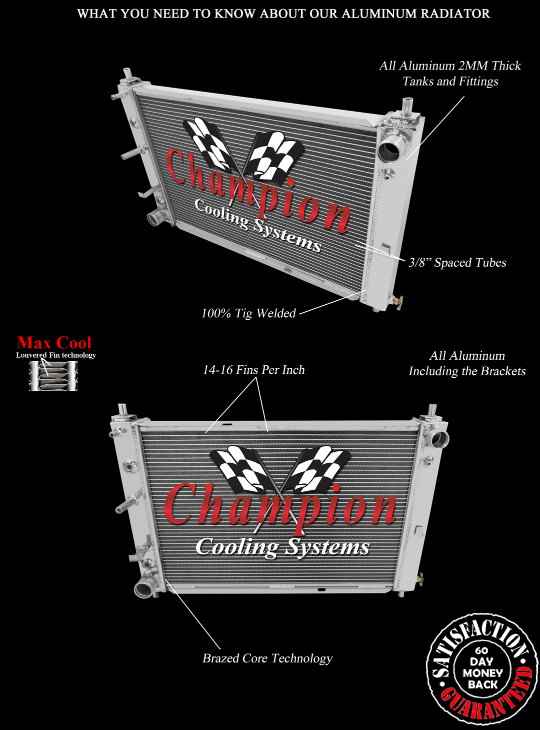 RN Champion 3 Row All Aluminum Radiator for 1997 - 2004 Ford Mustang V8 Engine RN Champion 3 Row All Aluminum Radiator for 1997 - 2004 Ford Mustang V8 Engine