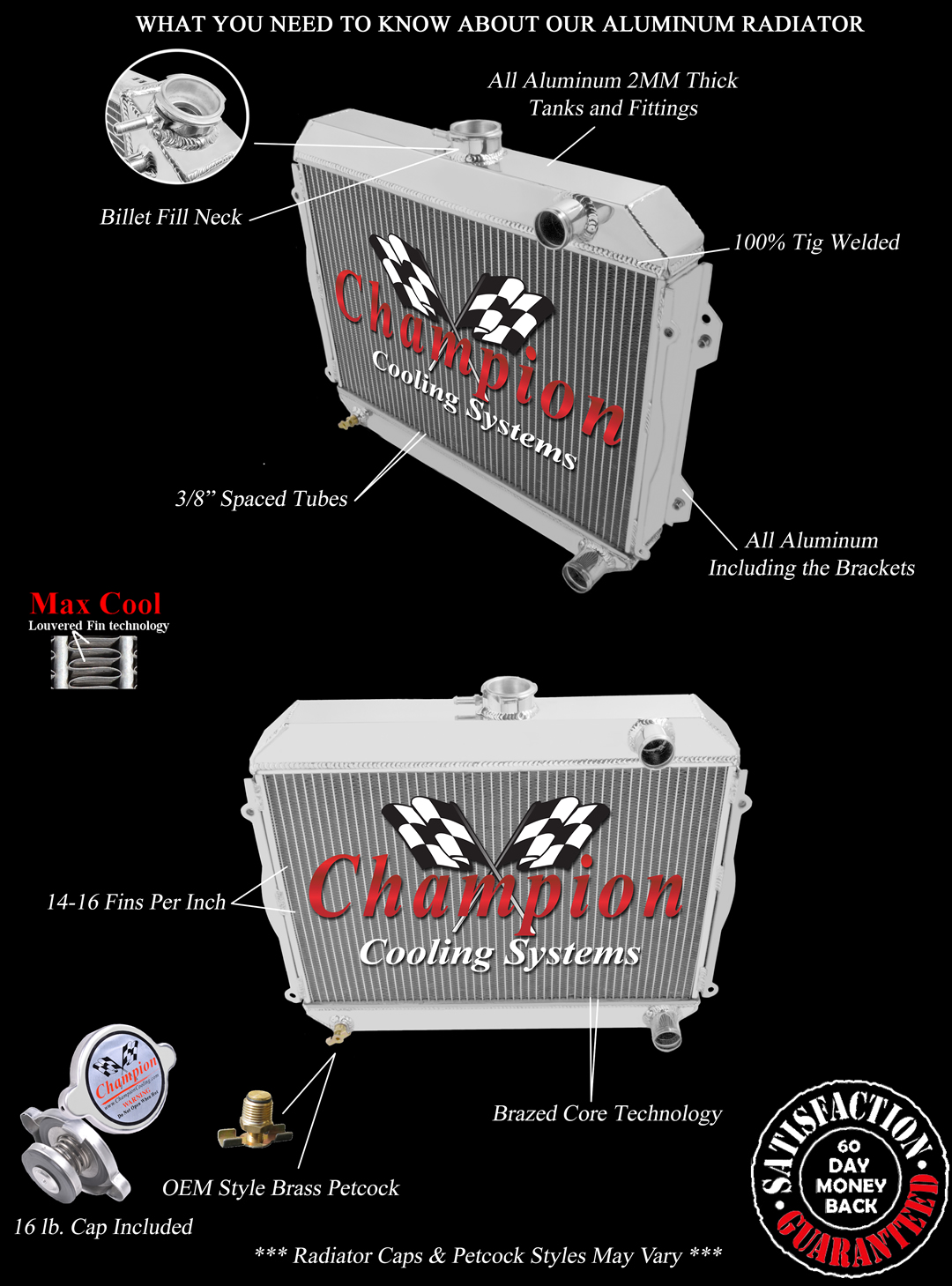 Patriot Champion 3 Row All Aluminum Radiator for 1971 - 1974 Toyota Corolla Patriot Champion 3 Row All Aluminum Radiator for 1971 - 1974 Toyota Corolla