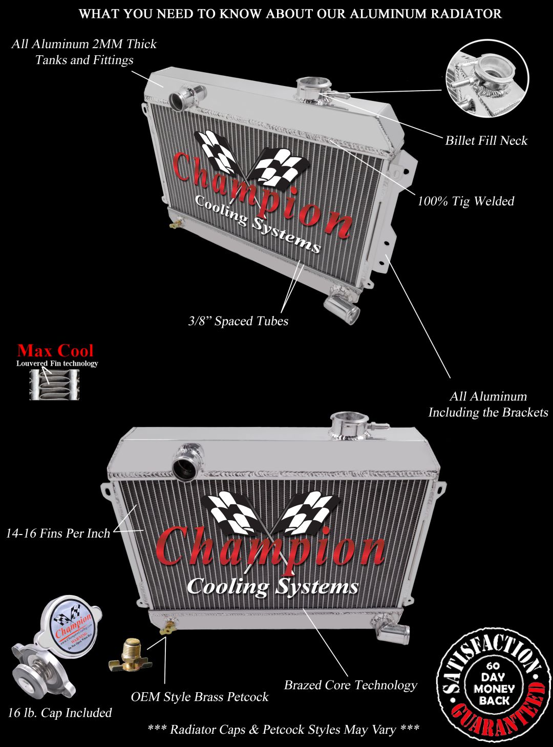RN Champion 3 Row Radiator for 1968 - 1973 Datsun,Nissan 510 L4 Engine #CC487