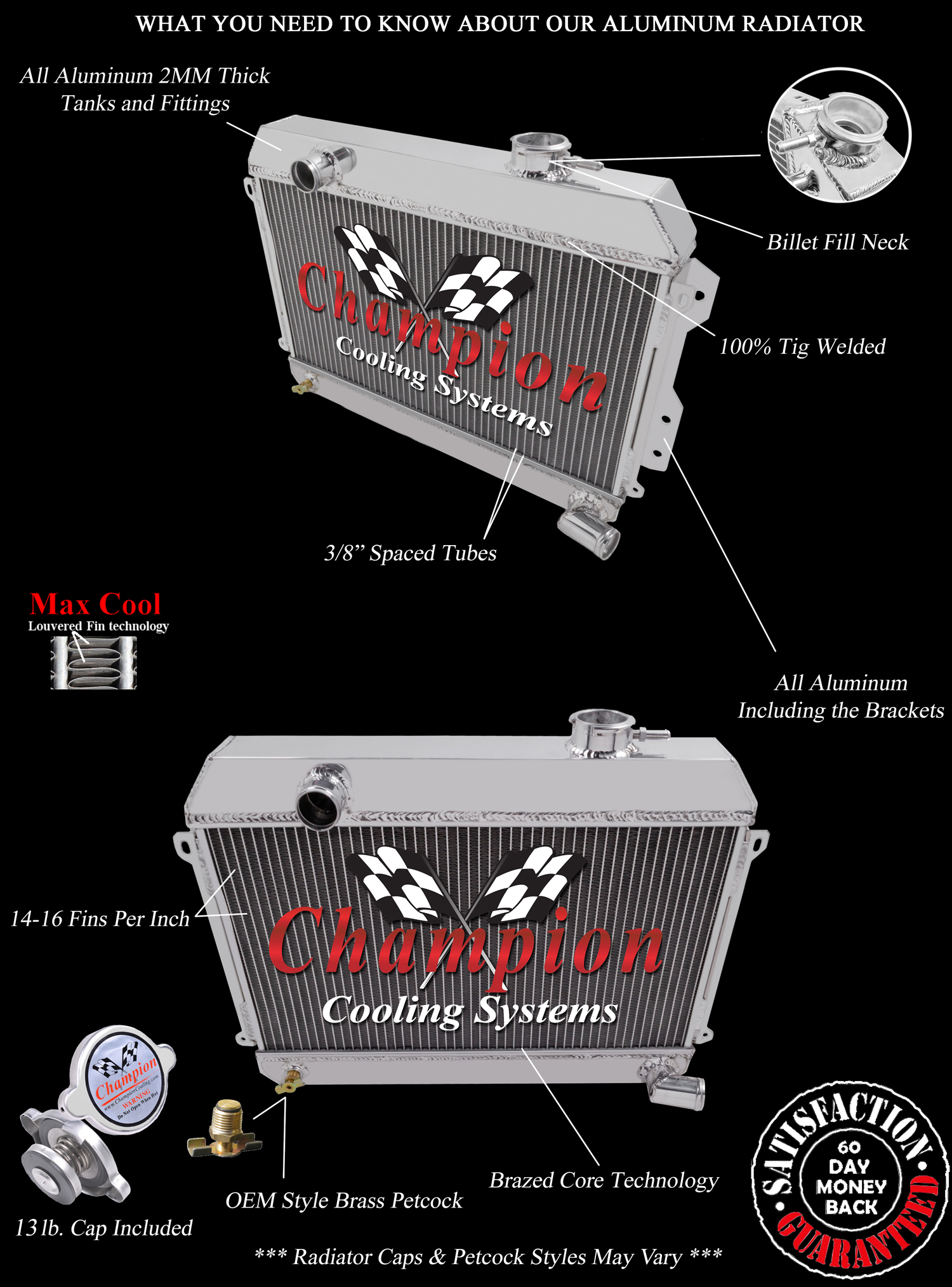 RN Champion 2 Row Radiator for 1968 - 1973 Datsun,Nissan 510 L4 Engine #EC487