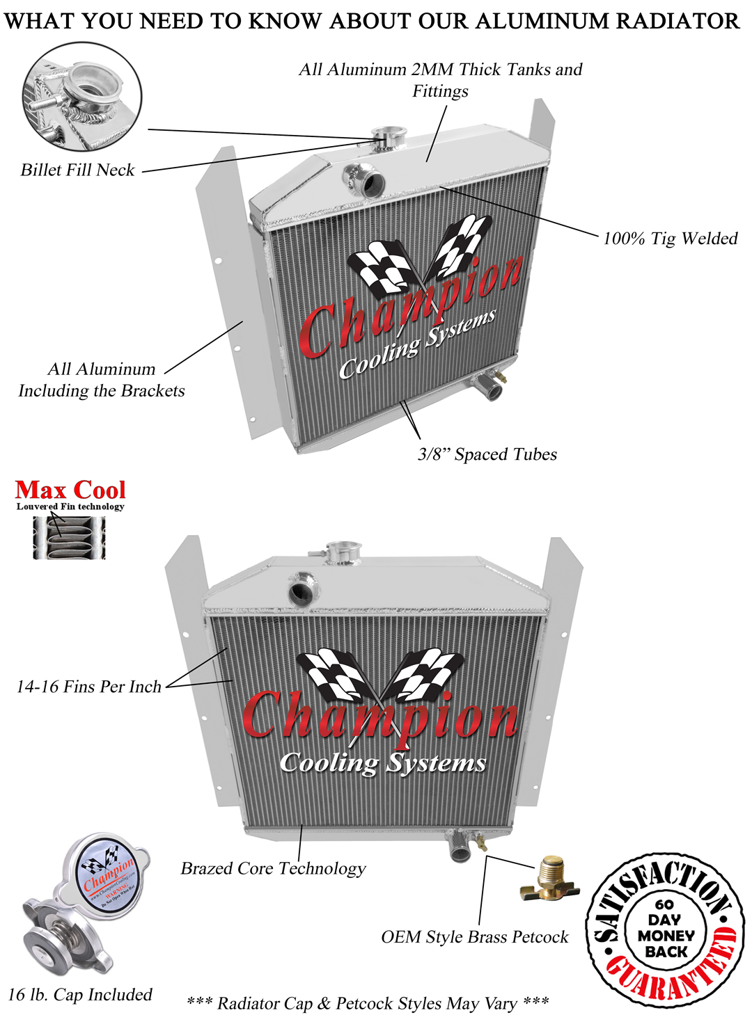 Champion Cooling 3 Row Radiator For 1949 50 51 52 Studebaker Pickup
