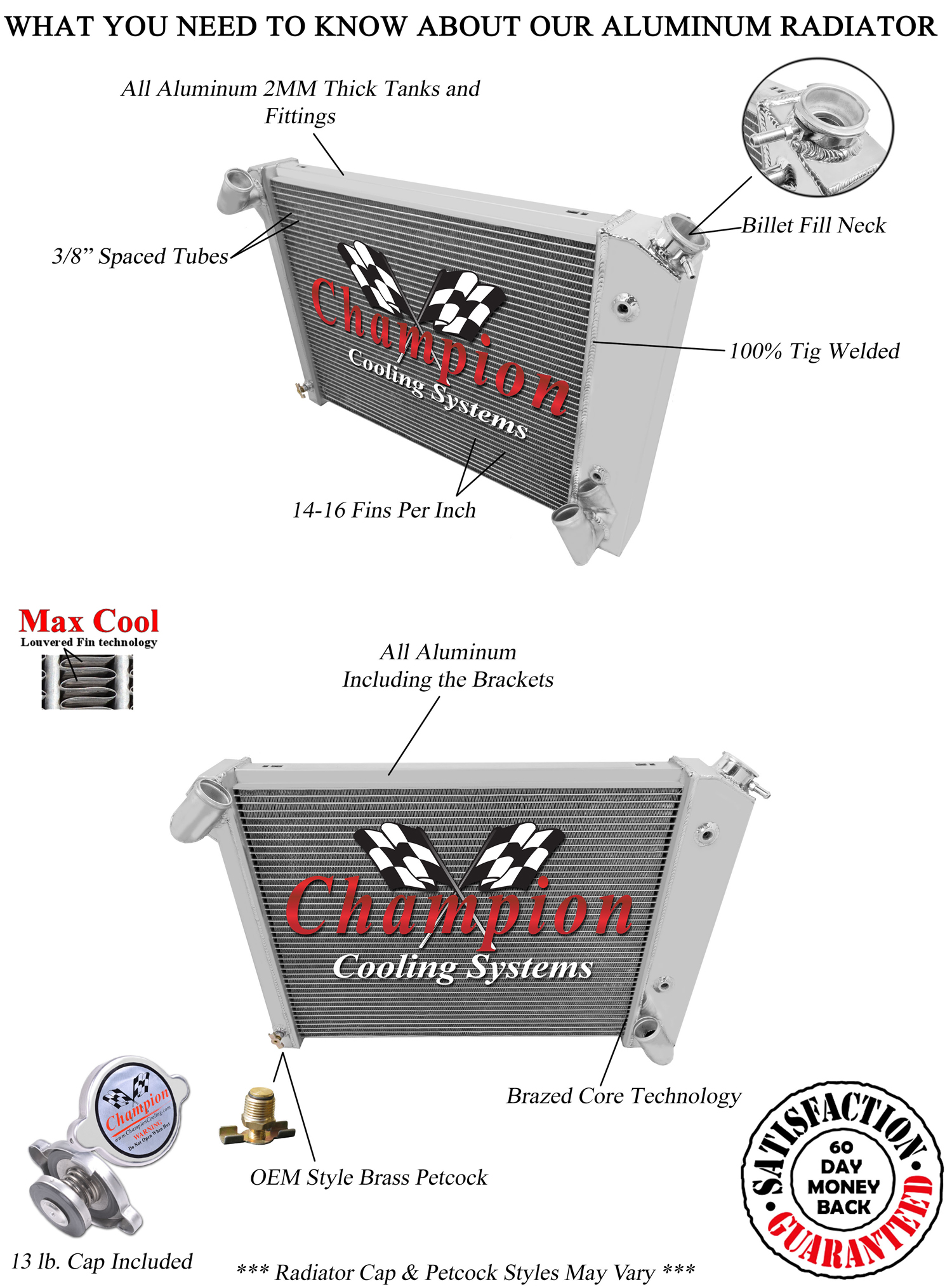 3 Row All Aluminum Champion RR Radiator CC615