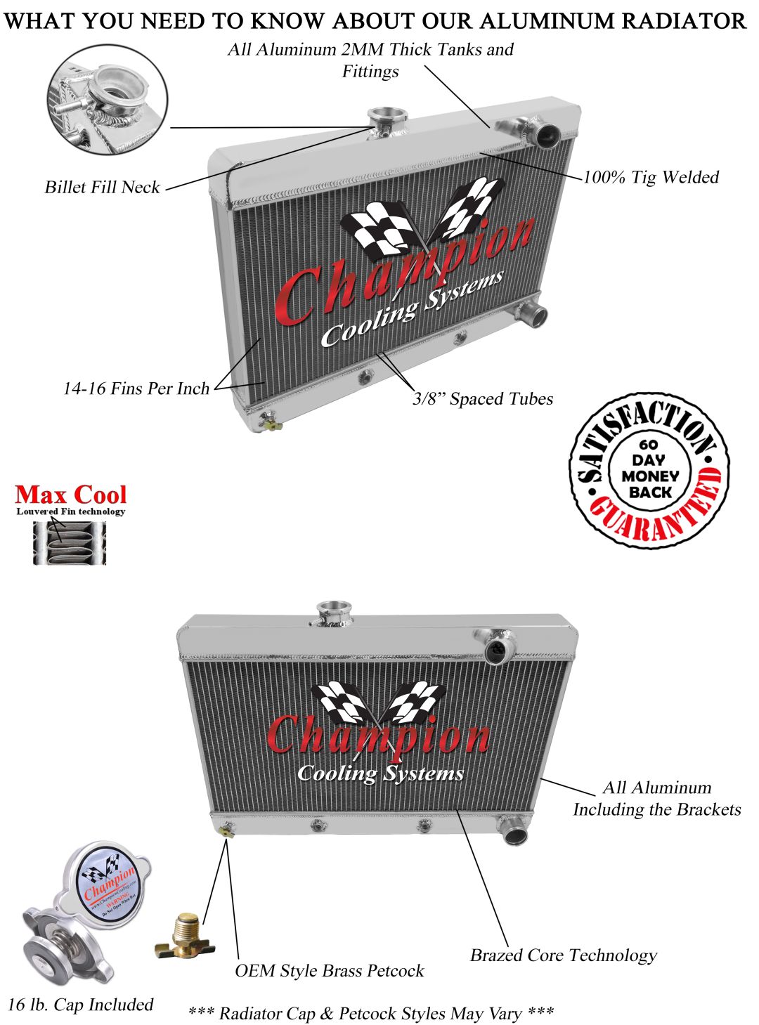 Super Champion 4 Row All Aluminum Radiator for 1961 1962 1963 Pontiac LeMans