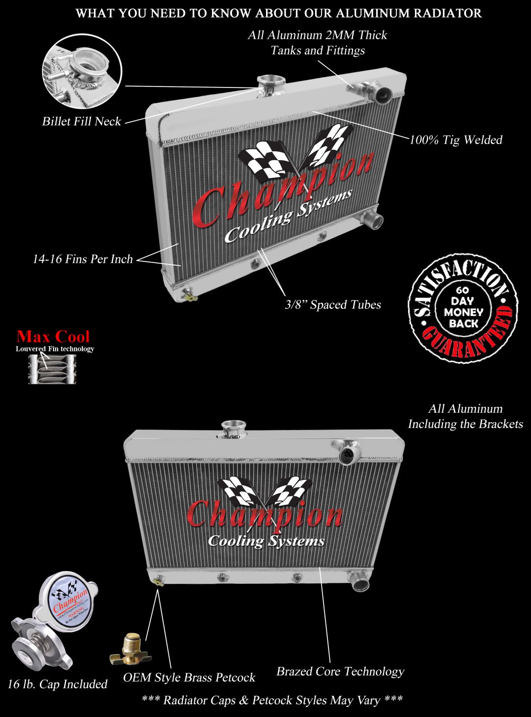 3 Row Rockin Champion Radiator for 1961 1962 1963 Pontiac Tempest #CC6163