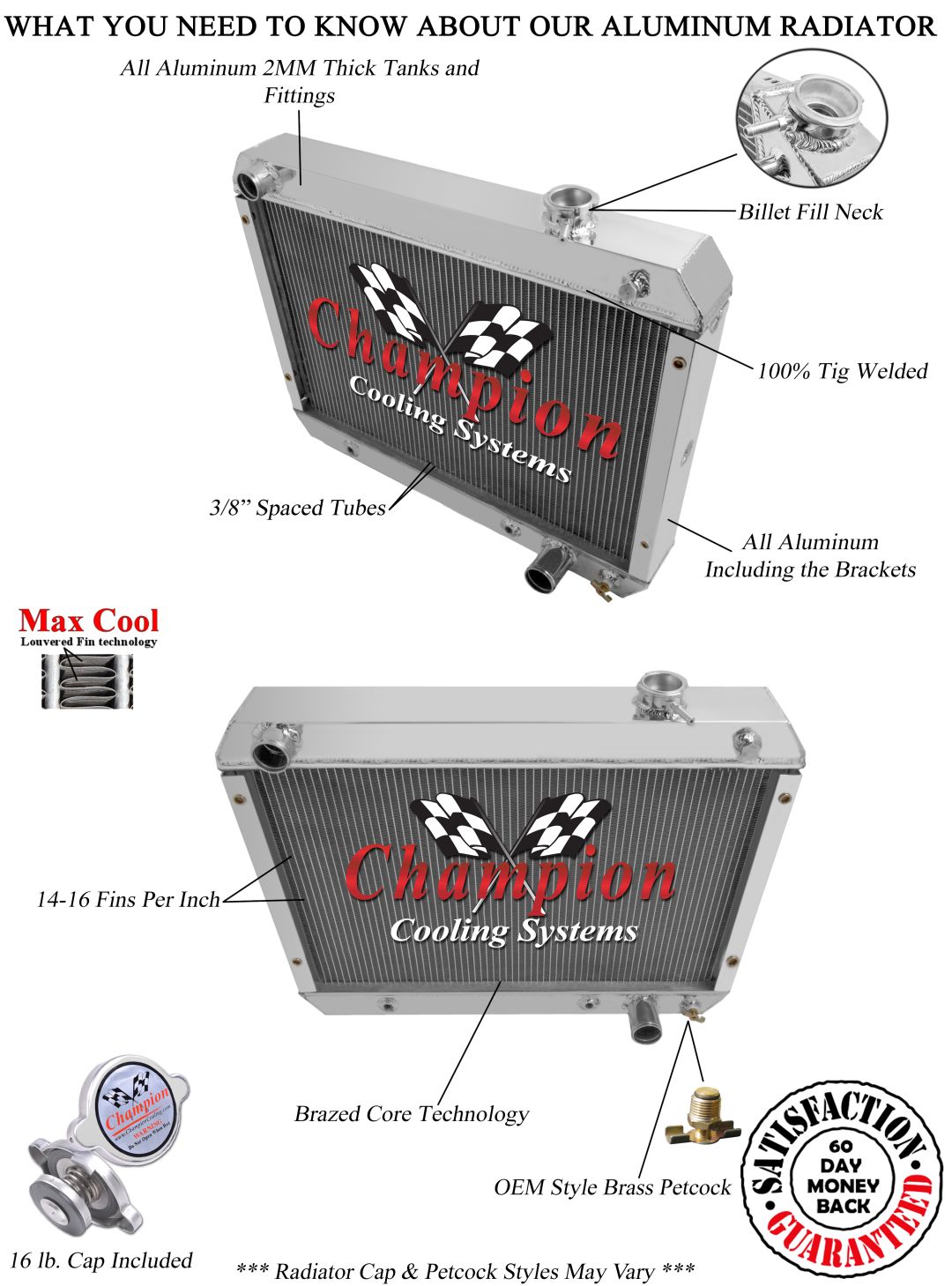 KR Champion 3 Row Radiator for 1963 - 1965 Chevy Chevy II Nova Factory V8 Eng KR Champion 3 Row Radiator for 1963 - 1965 Chevy Chevy II Nova Factory V8 Eng