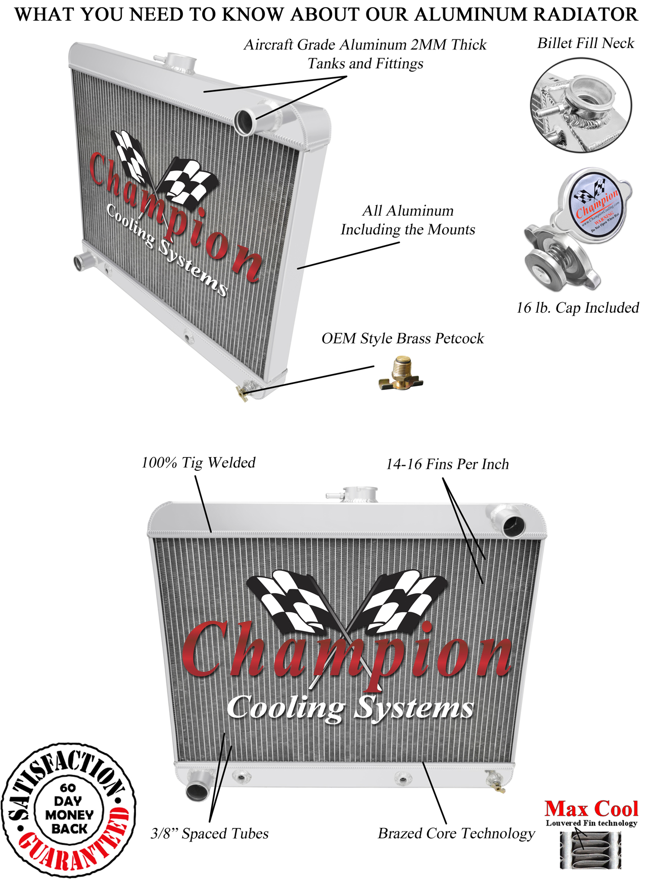 3 Row SubZero Champion Radiator for 1963 1964 1965 Buick Riviera V8 Engine 3 Row SubZero Champion Radiator for 1963 1964 1965 Buick Riviera V8 Engine