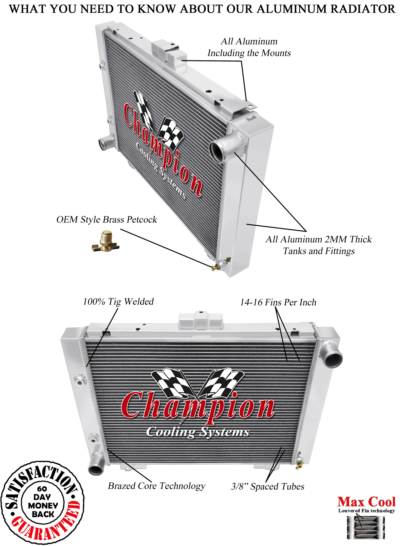 4 Row Racing Champion Radiator for 1964 Ford Galaxie 4 Row Racing Champion Radiator for 1964 Ford Galaxie