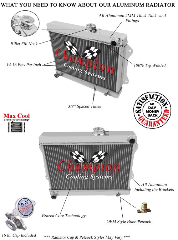3 Row Discount Champion Radiator for 1972 1973 1974 1975 Jensen Healey #CC7454 3 Row Discount Champion Radiator for 1972 1973 1974 1975 Jensen Healey #CC7454