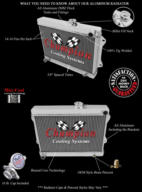 3 Row Radiator For 1972-75 Jensen Healey MK I and MK II Models