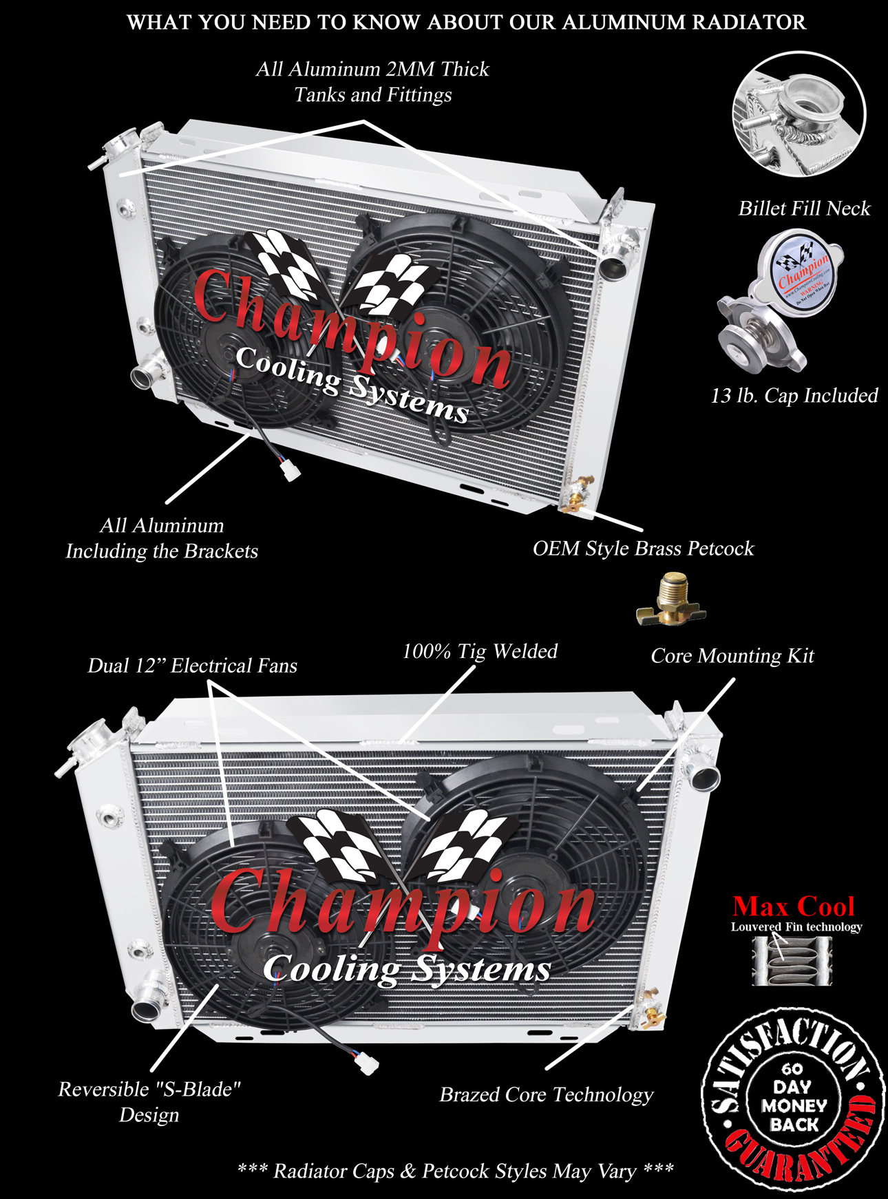 RN 2 Row 1" Tubes Radiator W/ 2 12" Fans for 1979 - 1993 Ford Mustang #AE138 RN 2 Row 1" Tubes Radiator W/ 2 12" Fans for 1979 - 1993 Ford Mustang #AE138