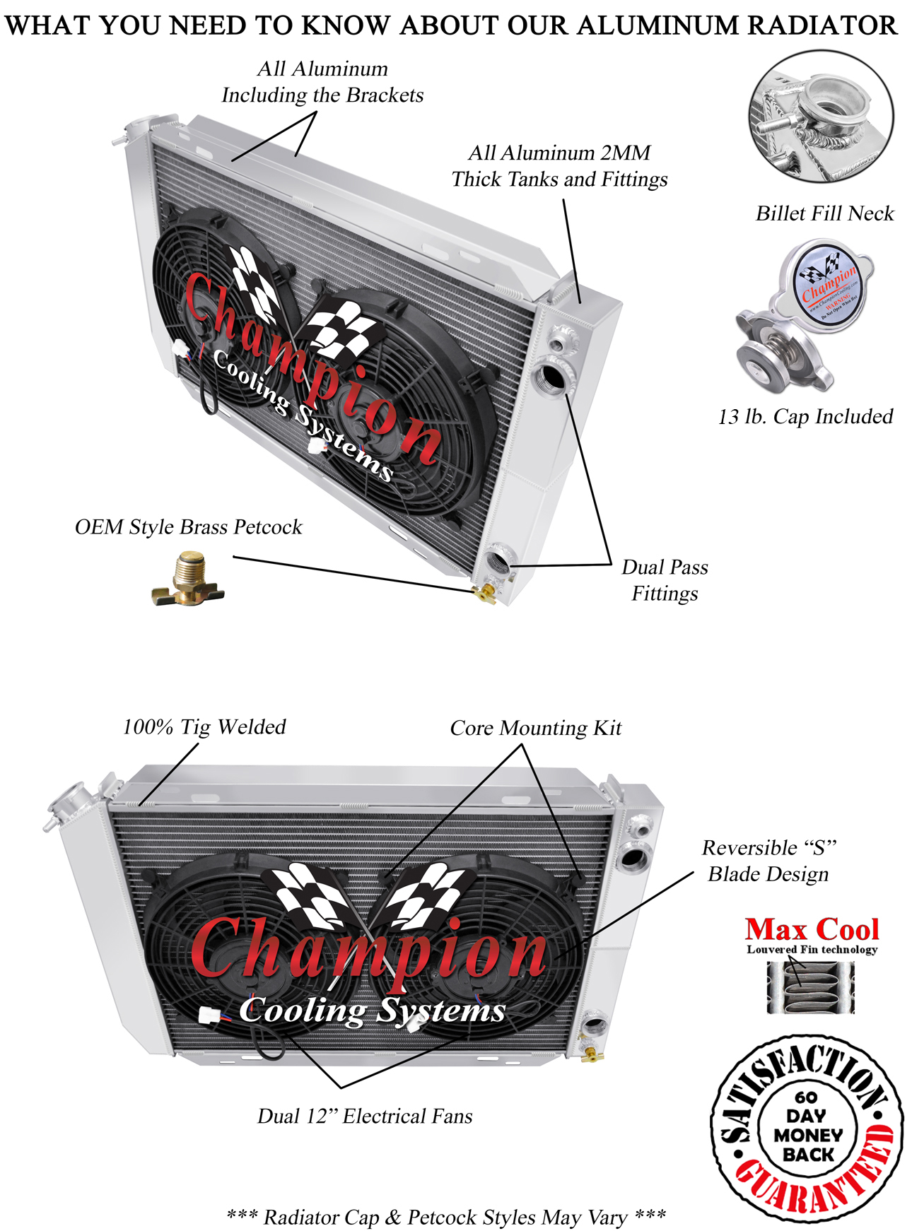 SR 3 Row Dual Pass Radiator,12" Fans,1.5,1.75 for 1980-1986 Mercury Capri LS SR 3 Row Dual Pass Radiator,12" Fans,1.5,1.75 for 1980-1986 Mercury Capri LS