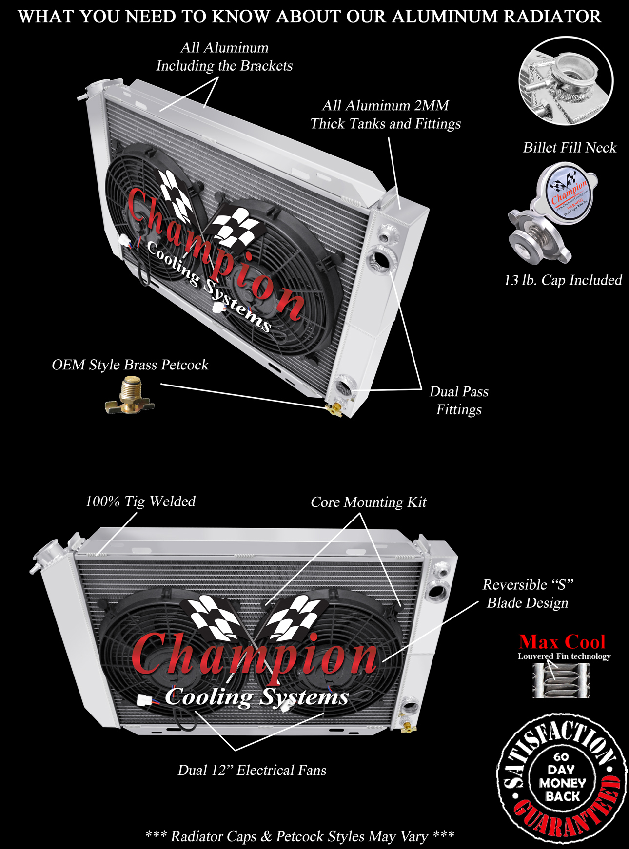 RN 3 Row Dual Pass Radiator,12" Fans,1.5,1.75 for 1980-1986 Mercury Capri LS RN 3 Row Dual Pass Radiator,12" Fans,1.5,1.75 for 1980-1986 Mercury Capri LS