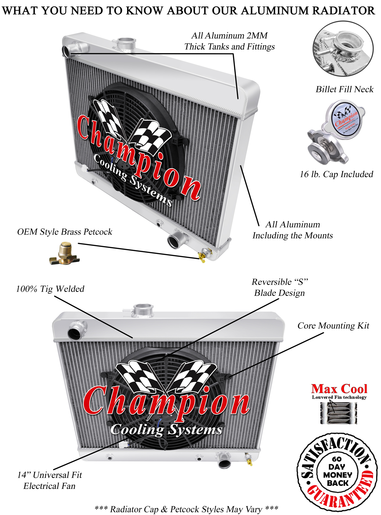 WR Champion 3 Row Radiator 1680,14" Fan - 1965 - 1967 Pontiac Tempest V8 Engine WR Champion 3 Row Radiator 1680,14" Fan - 1965 - 1967 Pontiac Tempest V8 Engine