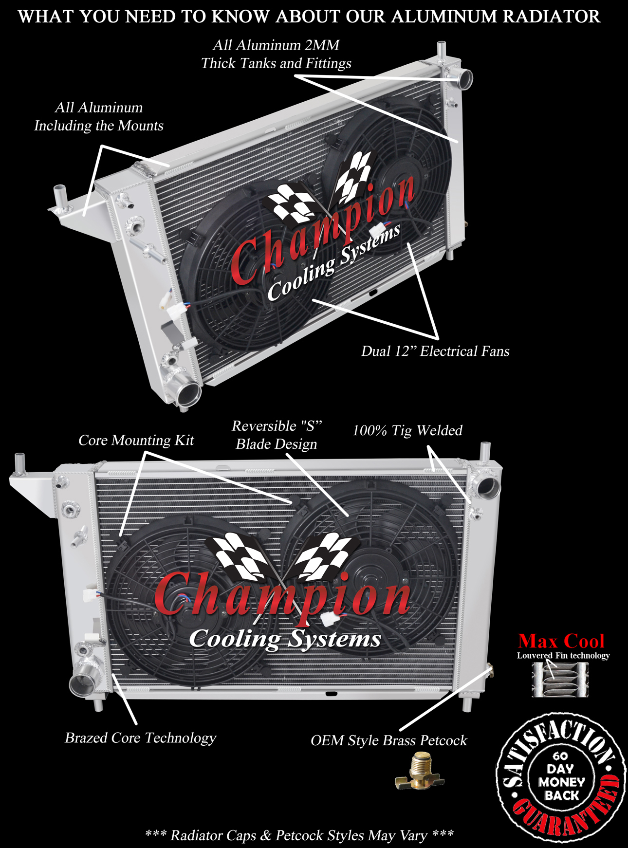RN Champion 2 Row Radiator W/ 2 12" Fans for 1996 Ford Mustang V8 Engine #EC1775 RN Champion 2 Row Radiator W/ 2 12" Fans for 1996 Ford Mustang V8 Engine #EC1775