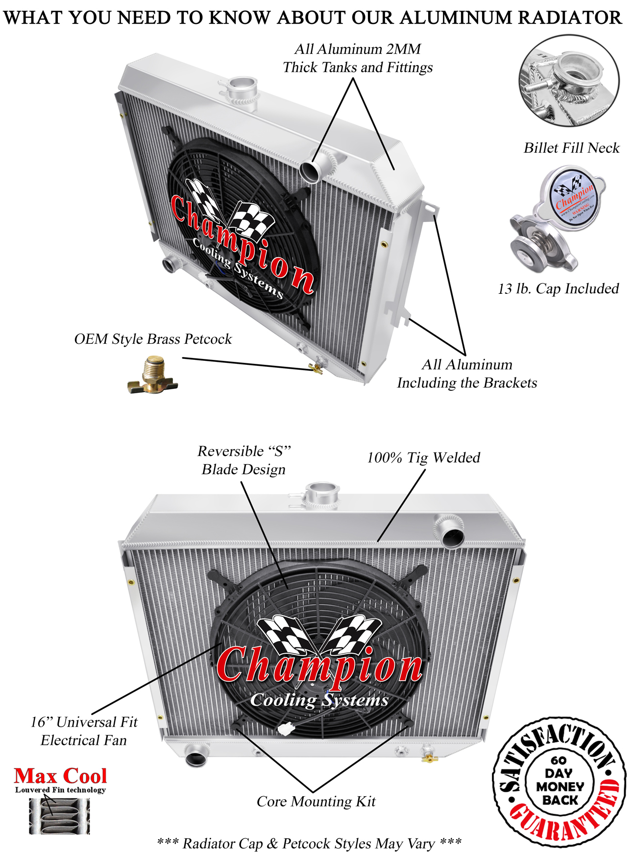 3 Row KR Radiator W/ 16" Fan for 1968 - 1973 Dodge Charger Big Block V8 Eng 3 Row KR Radiator W/ 16" Fan for 1968 - 1973 Dodge Charger Big Block V8 Eng