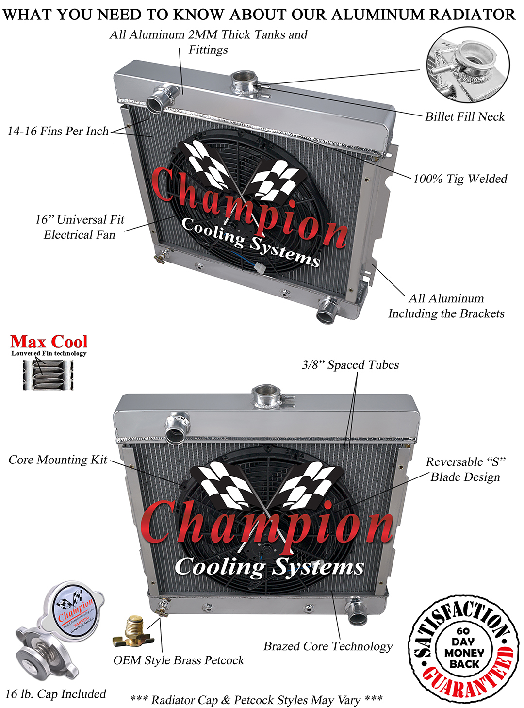 70 -72 Dodge/Plymouth 4 Row DR Radiator & 16" Kit Combo (A BODY Small Block V8) 70 -72 Dodge/Plymouth 4 Row DR Radiator & 16" Kit Combo (A BODY Small Block V8)