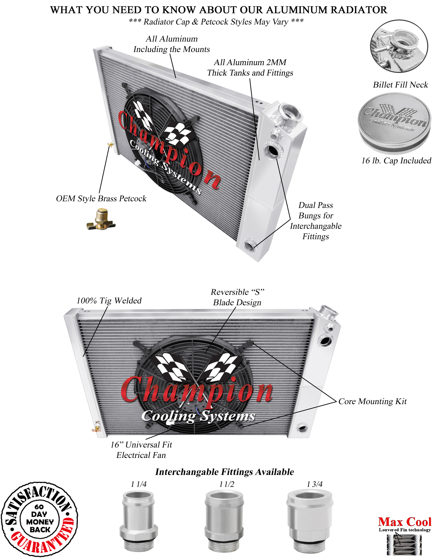 DR 3 Row Radiator 19x28",16" Fan,1.25,1.5-1981-1990 Chevy Pickup Trucks LS Swap
