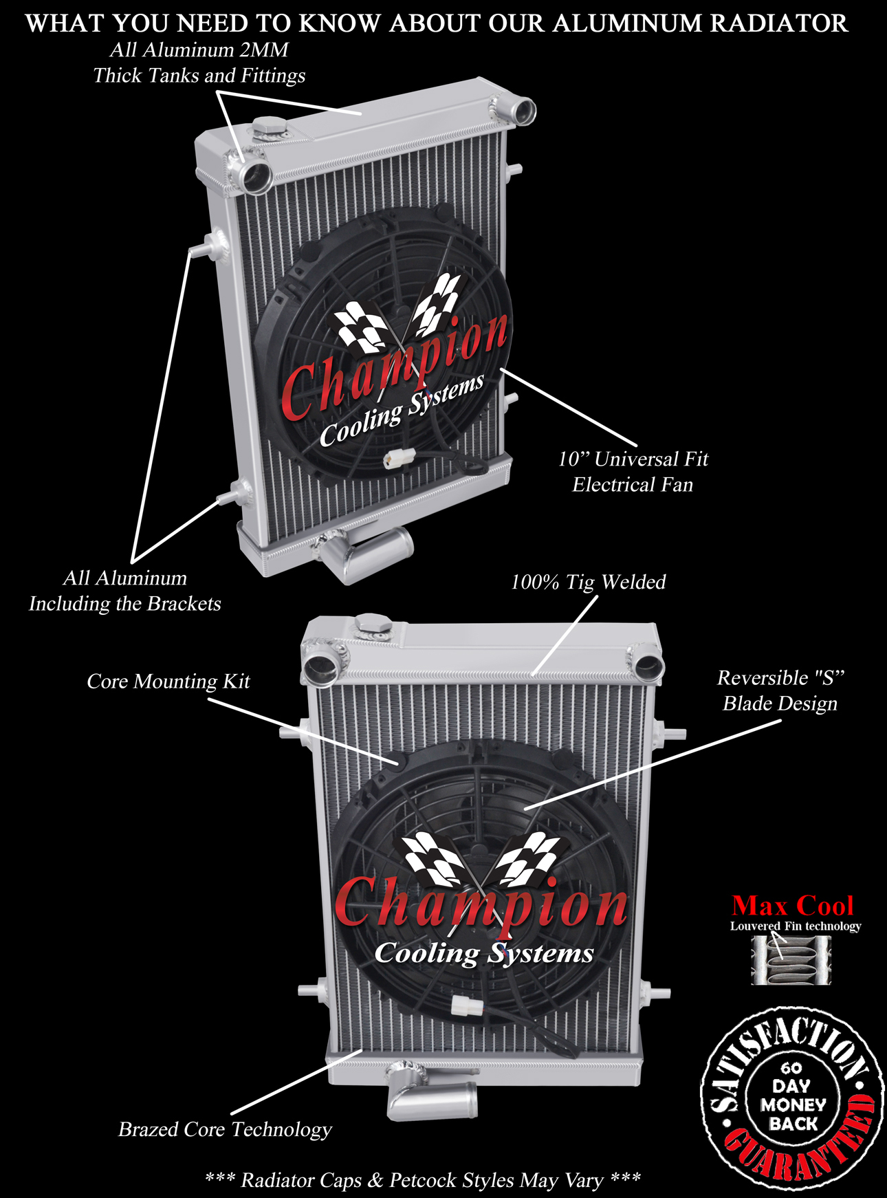 RN Champion 3 Row Radiator W/ 10" Fan for 1979 1980 Triumph Spitfire #CC7980 RN Champion 3 Row Radiator W/ 10" Fan for 1979 1980 Triumph Spitfire #CC7980