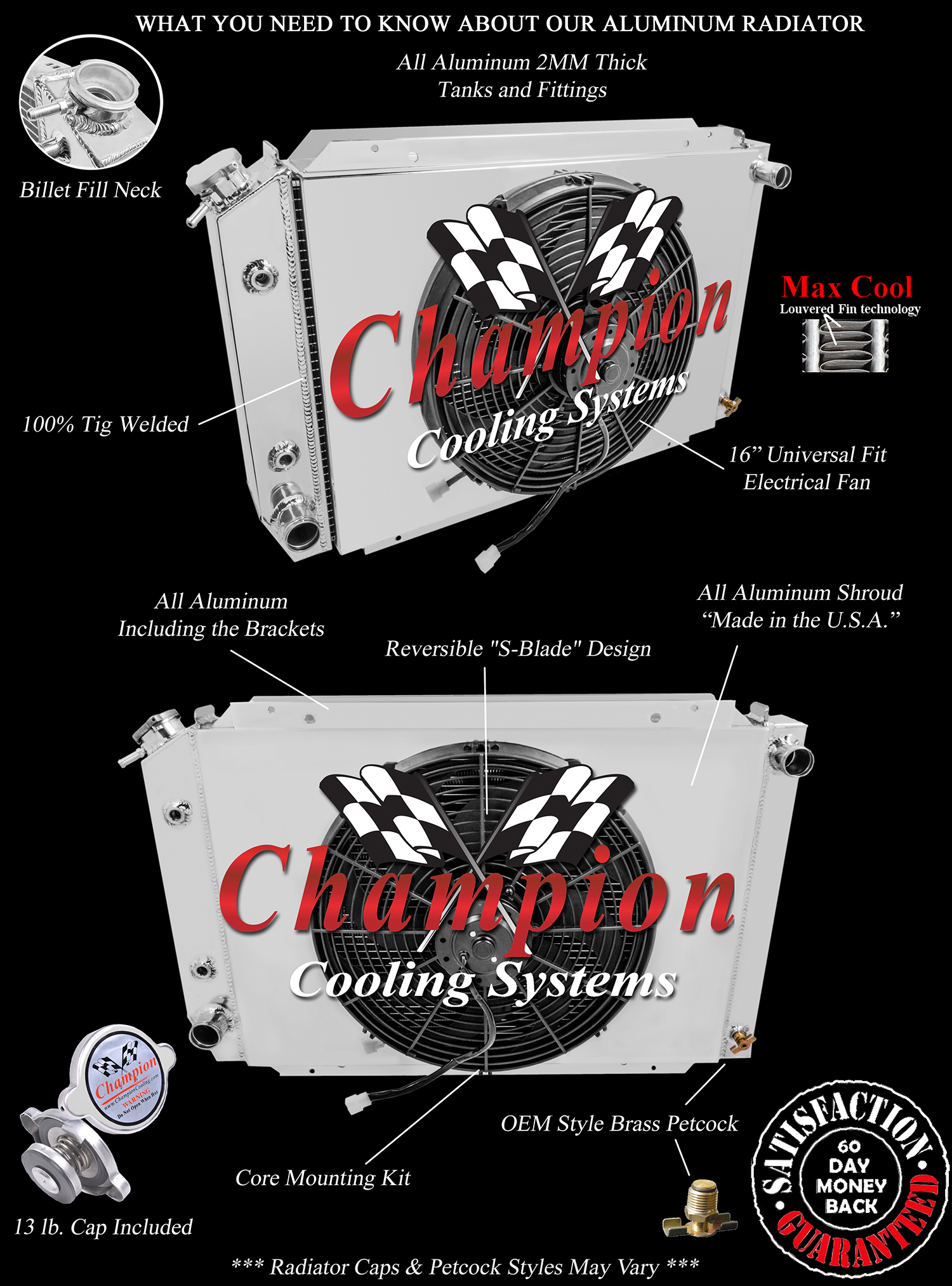 RN 2 Row 1" Tubes Radiator W/ 16" Fan and Shroud for 1979 - 1993 Ford Mustang RN 2 Row 1" Tubes Radiator W/ 16" Fan and Shroud for 1979 - 1993 Ford Mustang