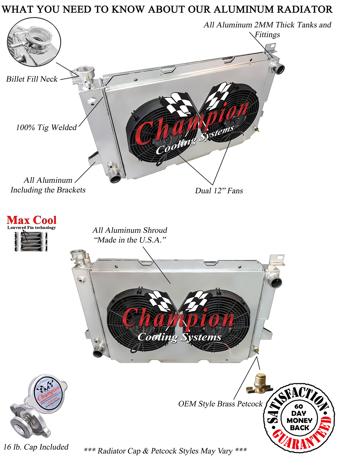 1985-1997 F-Series Champion Aluminum 4 Row Core KR Champion Radiator