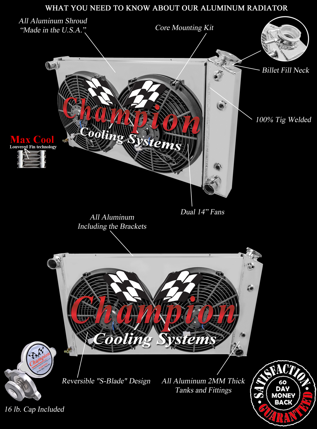RN 2 Row 1" Tubes Radiator 17"x28",14" Fans,Shroud for 1967 - 1972 Buick Skylark RN 2 Row 1" Tubes Radiator 17"x28",14" Fans,Shroud for 1967 - 1972 Buick Skylark