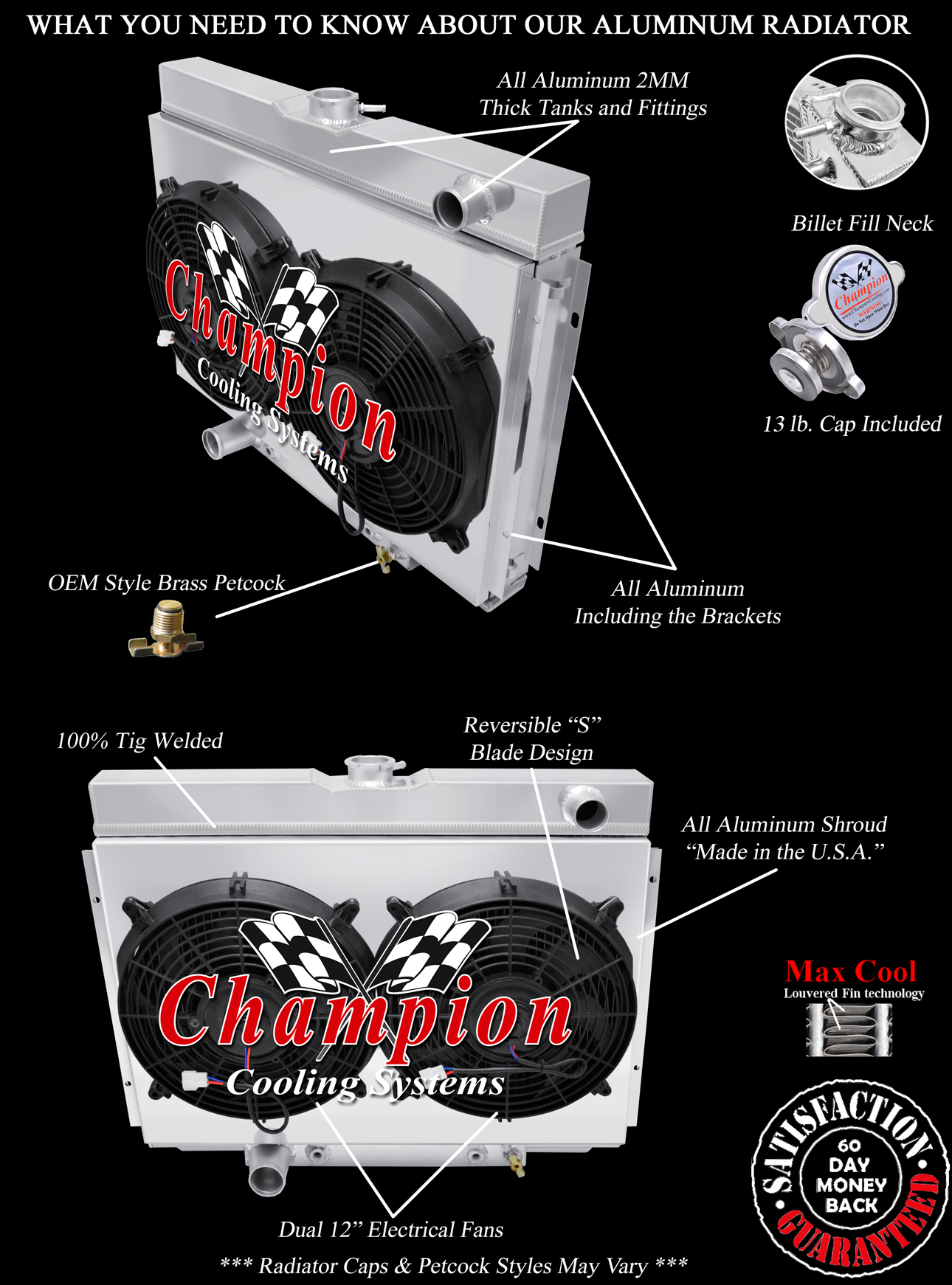 Radiator with Fan(s) and Shroud Combo For 67-70 Mustang/Cougar