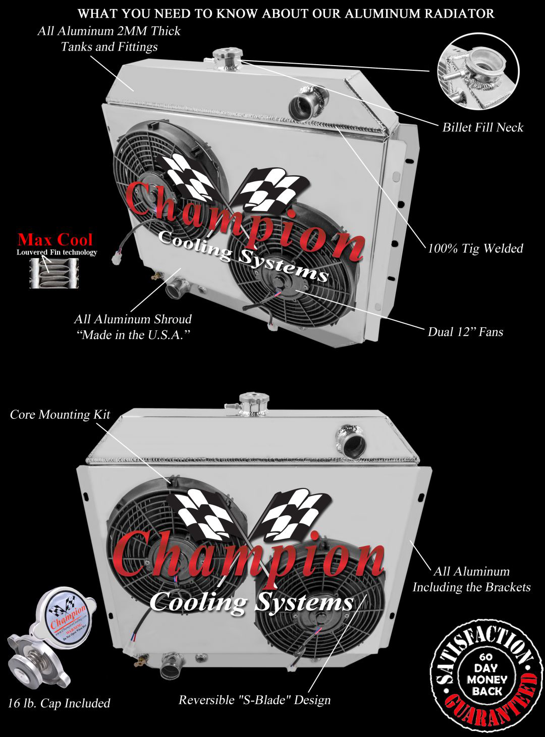Radiator with Fan(s) and Shroud Combo For 68-79 Ford F-Series/Bronco V8 Engine Radiator with Fan(s) and Shroud Combo For 68-79 Ford F-Series/Bronco V8 Engine