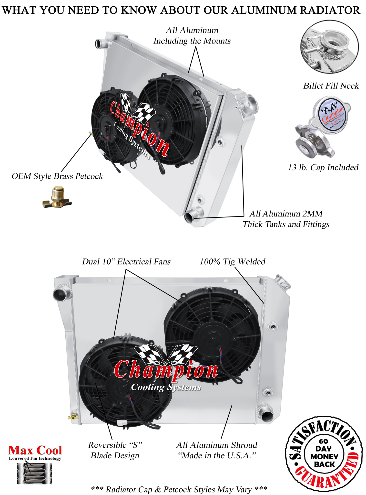 2 Row 1" Tubes KR Radiator 20",10" Fans,Shroud for 1971 1972 1973 Chevy Bel Air 2 Row 1" Tubes KR Radiator 20",10" Fans,Shroud for 1971 1972 1973 Chevy Bel Air