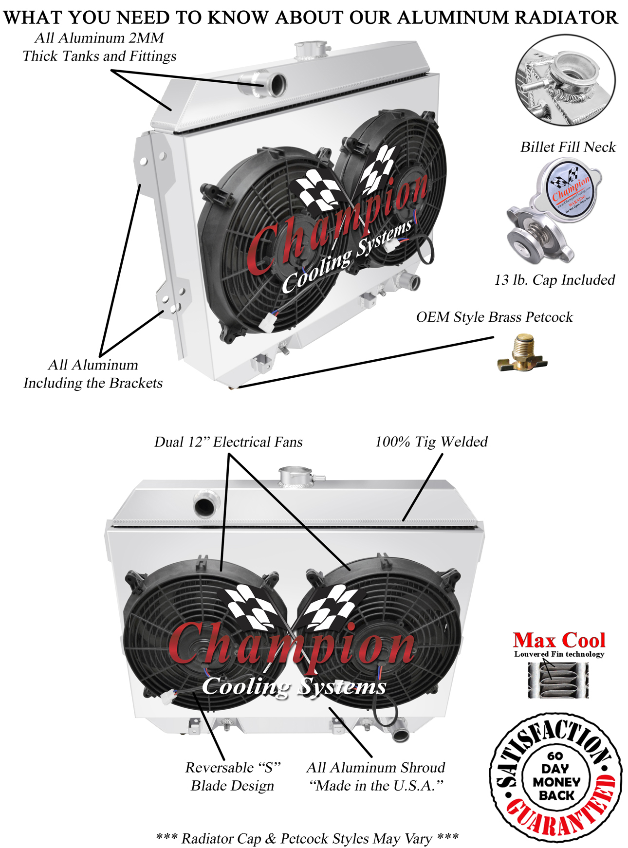 3 Row SZ Champion Radiator,2 12" Fans,Shroud for 1975 - 1978 Nissan 280Z L6 Eng 3 Row SZ Champion Radiator,2 12" Fans,Shroud for 1975 - 1978 Nissan 280Z L6 Eng