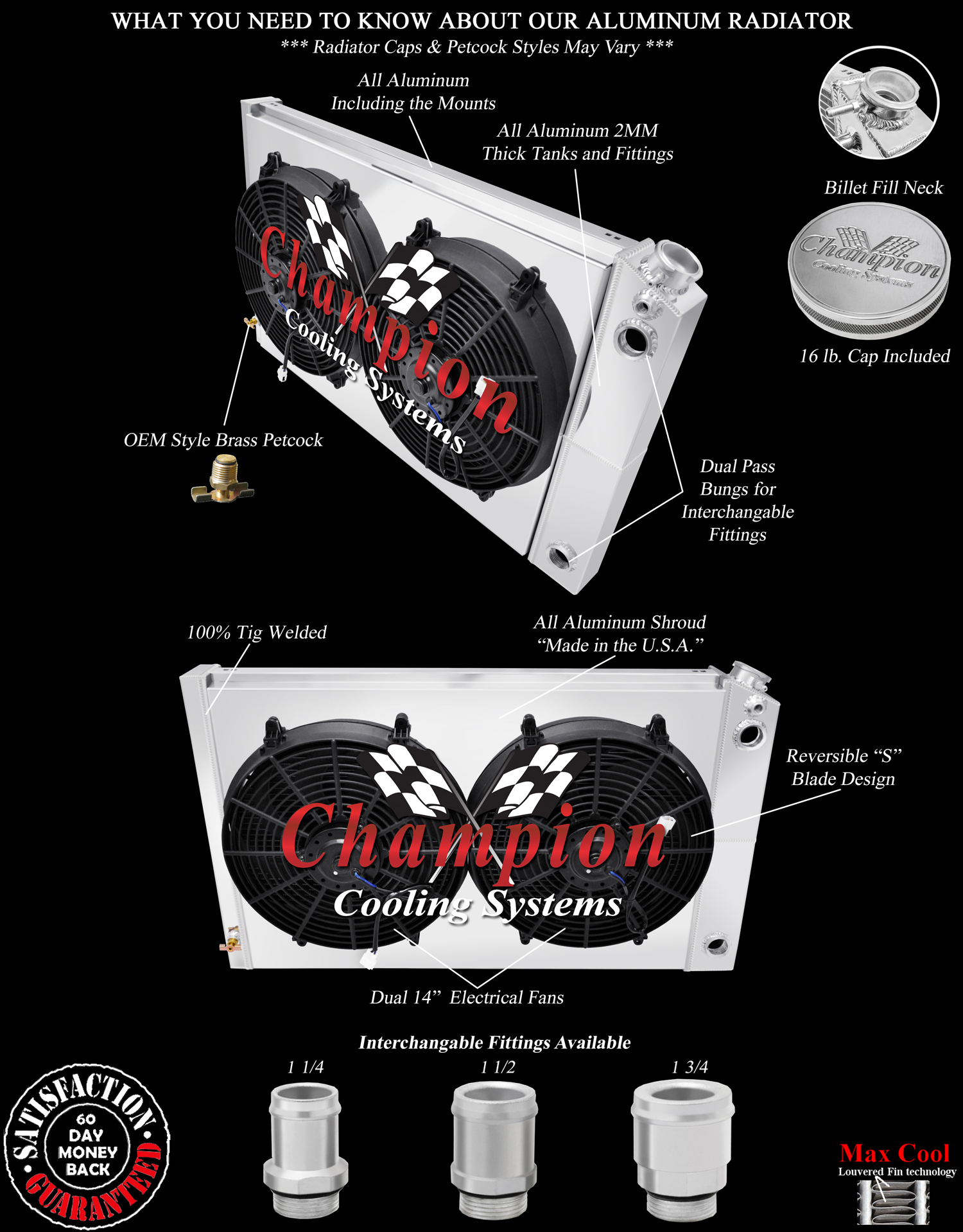 QR 3 Row Radiator 19x28",14" Fans,Shroud,1.5,1.75-1973-1987 C/K Series LS Swap