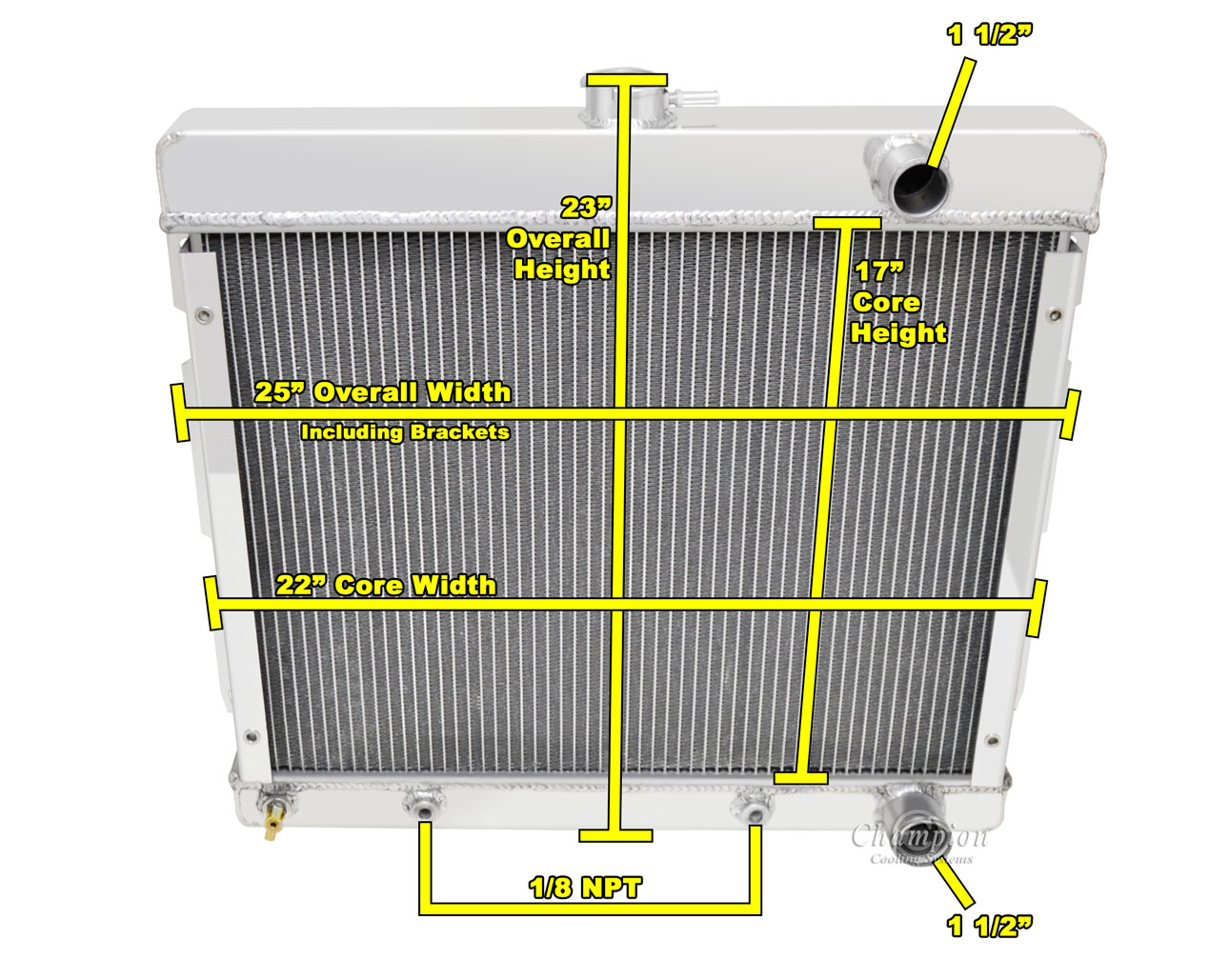 1968-1973 Plymouth Valiant Aluminum 3 Row Champion Radiator 3.2//3.7 L6